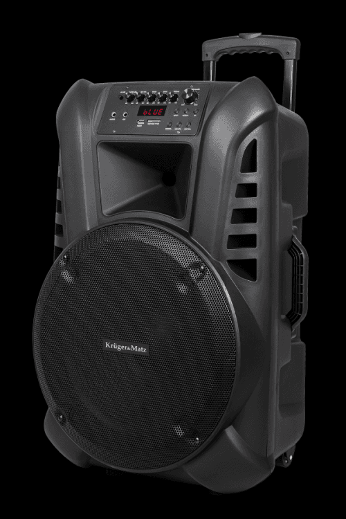 Krüger&Matz Aktivní sloupek reproduktorů (se 2 bezdrátovými mikrofony UHF, SD, Bluetooth, FM, USB) 60 Wattů