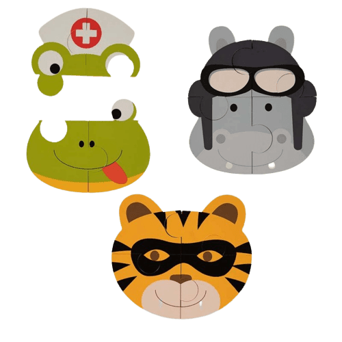 Bo Jungle Pěnové puzzle B-Animal Tiger/Hippo/Frog 3 ks