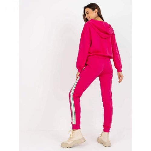 Fuchsia cotton casual set with an application