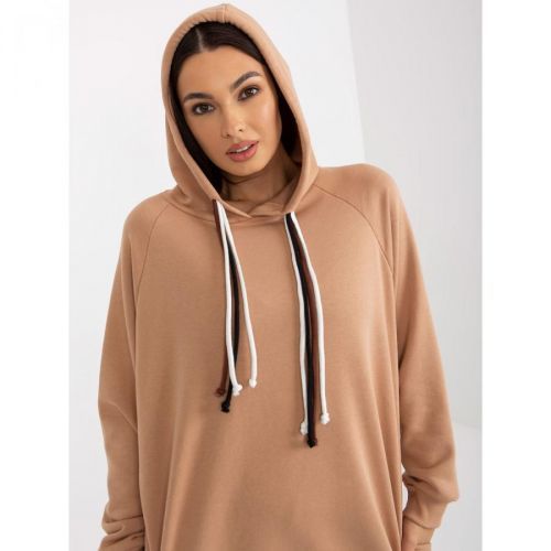 Camel cotton oversized hoodie