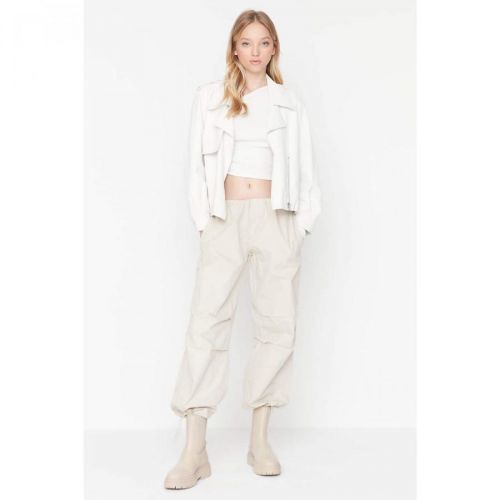 Trendyol Beige Stopped Parachute Jeans