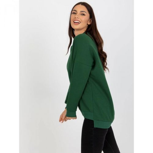 Basic dark green sweatshirt with long sleeves