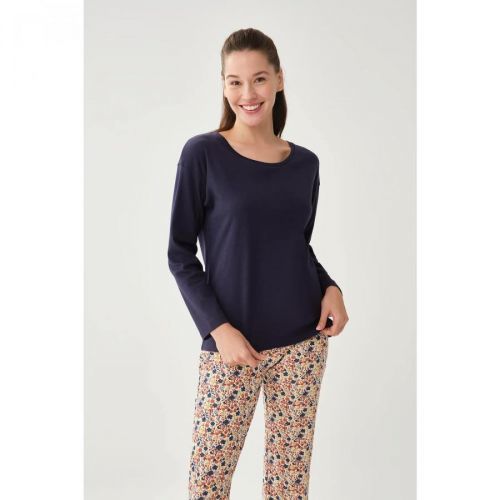 Dagi Pajama Top - Navy blue - Plain