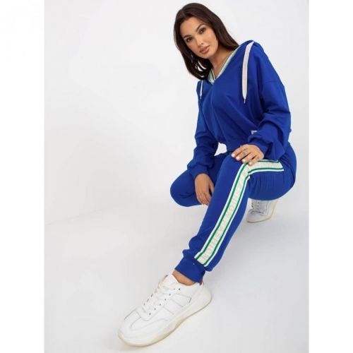 Dark blue casual set with an application