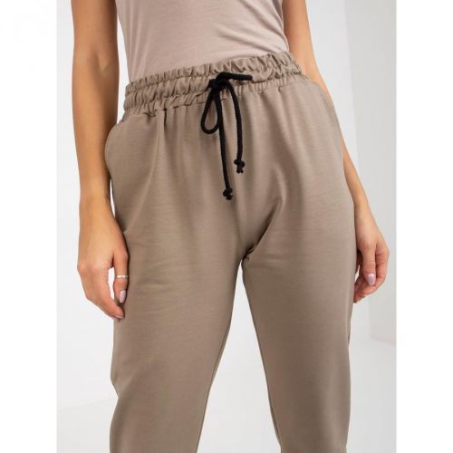 Dark beige women's sweatpants with pockets