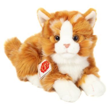 Teddy HERMANN ® Cat leží červená ge tiger t, 20 cm