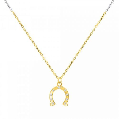 Brilio Silver Pozlacený náhrdelník pro štěstí Podkova NCL66Y (řetízek, přívěsek)