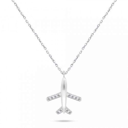 Brilio Silver Hravý stříbrný náhrdelník Letadlo NCL77W
