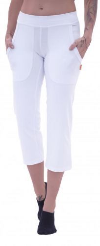3/4 elastické kalhoty Brazil dámské bílá nakládané kapsy