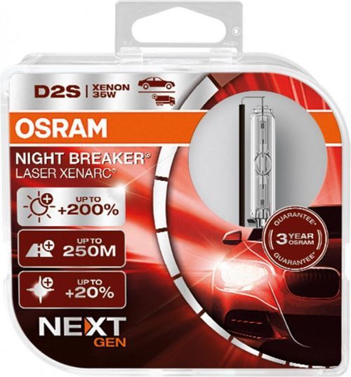 OSRAM D2S 85V XENARC NIGHT BREAKER LASER plus 200procent 3 roky záruka 2ks 66240XNN-HCB 4052899631298