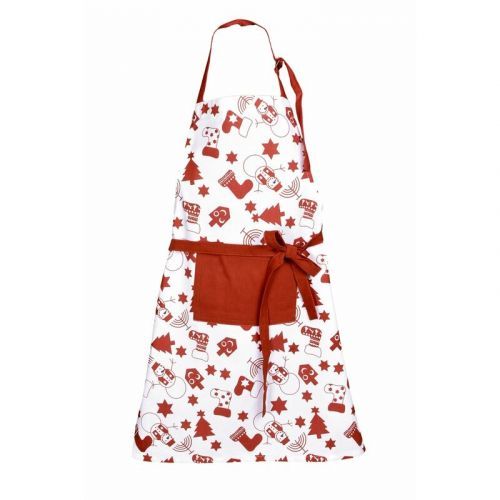 Zástěra dětská, Mikuláš, červená, 50 x 70 cm