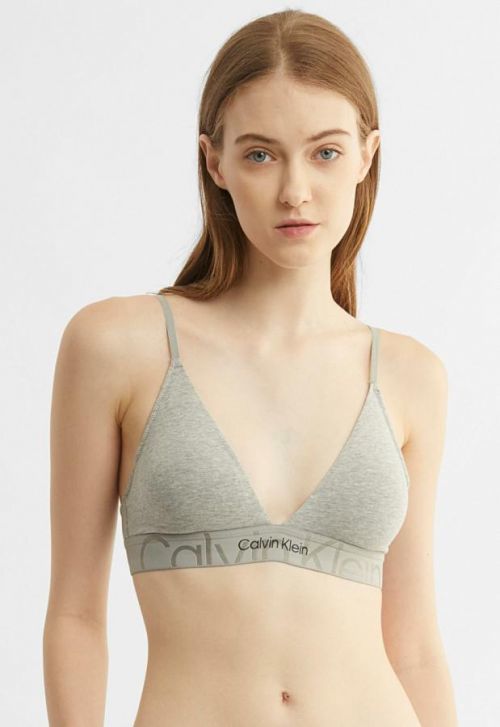 Calvin Klein Monolith Cotton Light Lined Triangle Bra Grey Heather L