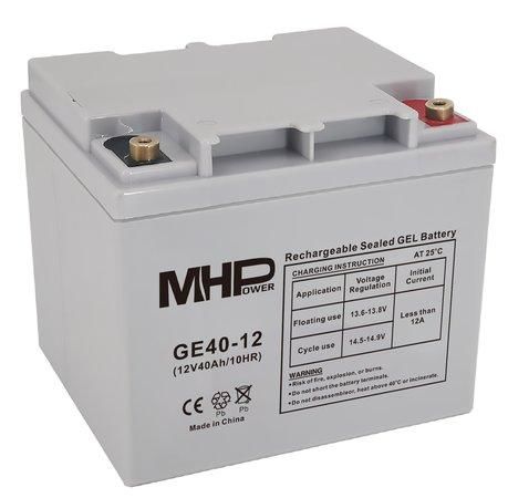 Baterie MHPower GE40-12 GEL, 12V/40Ah, T1-M6, Deep Cycle , GE40-12