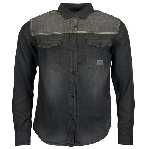 OEM Pánská džínová košile s dlouhým rukávem Feiler černo-šedá L