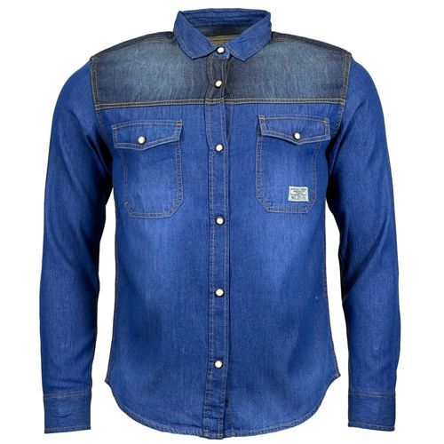 OEM Pánská džínová košile s dlouhým rukávem Feiler tmavě modrá L