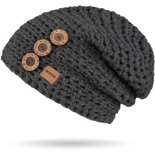 Woox Dámská čepice DG Button Beanie šedá univerzální