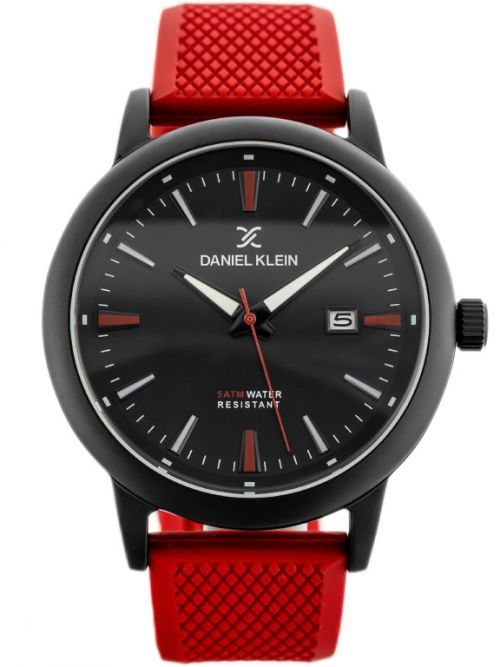 Daniel Klein Pánské analogové hodinky s ukazatelem datumu a krabičkou Aunrin červená