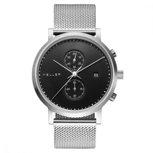 Meller Pánské analogové hodinky s ukazatelem datumu Makonnen Black Silver stříbrná 40.0