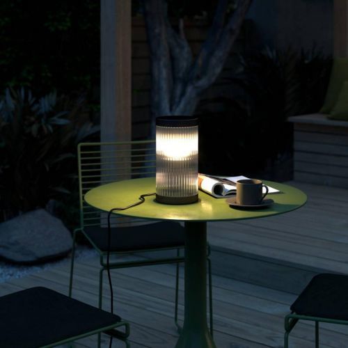 Nordlux Stolní lampa Coupar pro venkovní použití, černá, plast, hliník, E27, 25W, K: 25cm