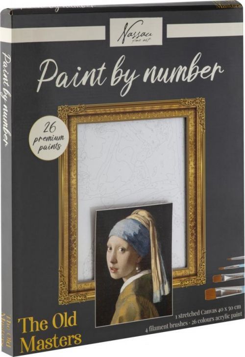 Malování podle čísel na plátno Dívka s perlou 40x50 cm - RMS