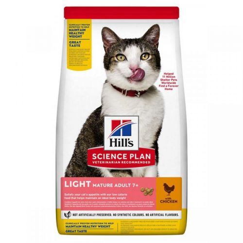 Hill's Science Plan Light 7+ pro kočky, kuřecí, 1,5 kg