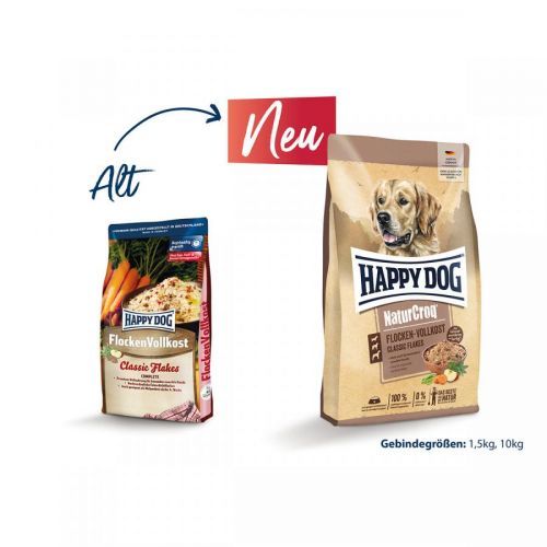 Happy Dog Premium NaturCroq Flocken Vollkost vločky kompletní krmivo 2 × 1,5 kg