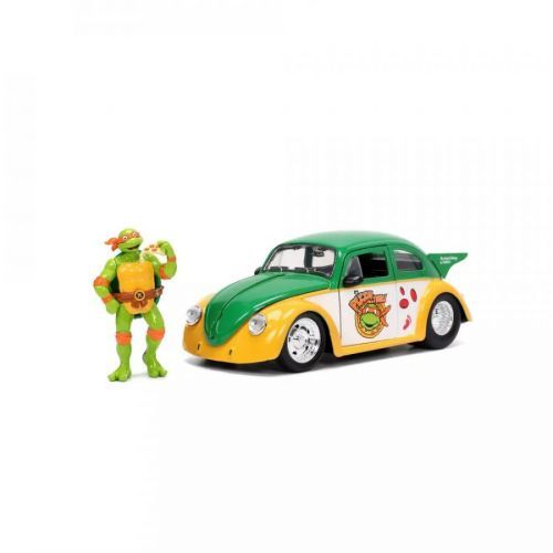 Jada Toys | Želvy Ninja - Diecast Model 1/24 1959 Volkswagen Drag Beetle s figurkou Michelangelo