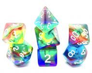 Dice4friends Dice Set Transparent: Rainbow Storm (7)
