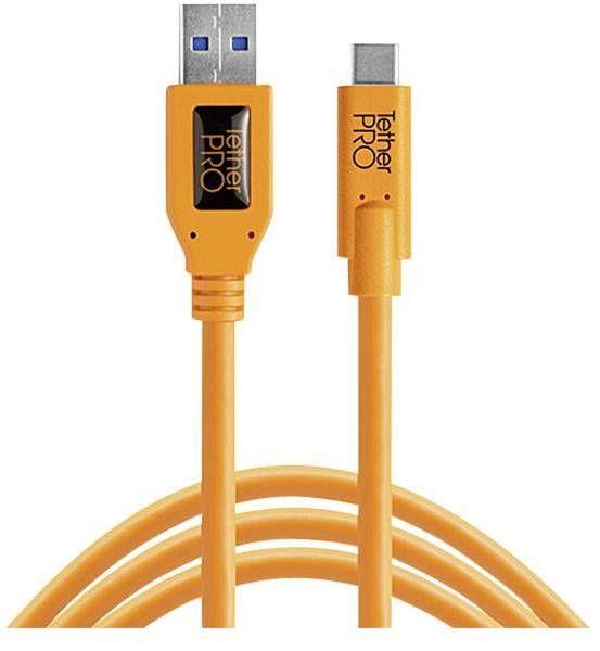 Tether Tools USB kabel  USB-C (TM) zástrčka, USB-C (TM) zástrčka 4.60 m oranžová  CUC3215-ORG