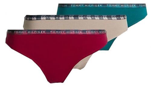 Tommy Hilfiger 3 PACK - dámská tanga UW0UW03921-0WQ XS