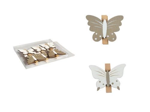 MFP 2221609 Kolíčky motýli 6ks/3,5cm dřevo