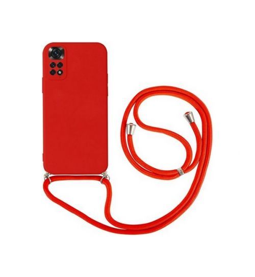 Kryt TopQ Xiaomi Redmi Note 11 červený se šňůrkou 84961