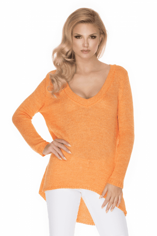PeeKaBoo Dámský volný oversize svetr s výstřihem do V Ercsi oranžová univerzální