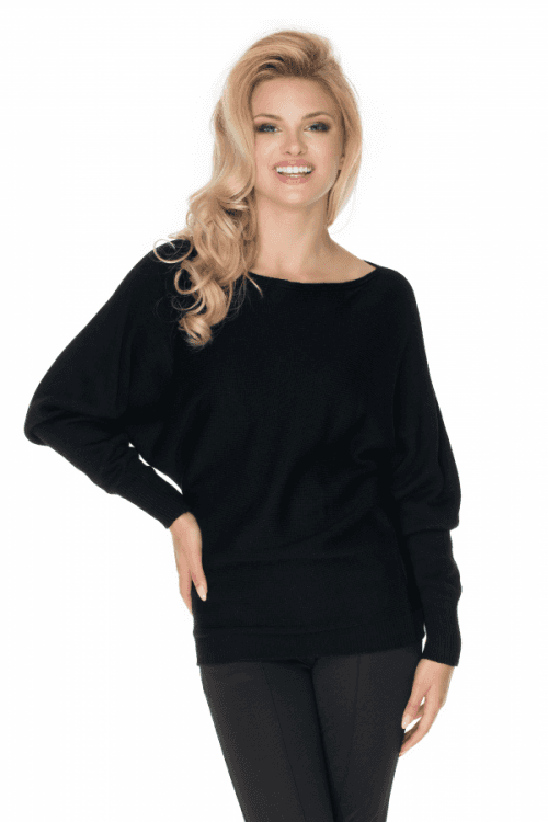 PeeKaBoo Dámský volný oversize netopýří svetr Isaszeg černá univerzální