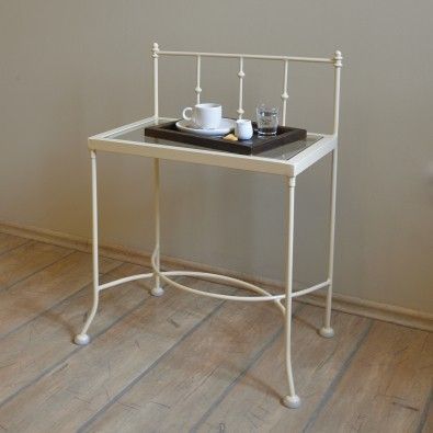 IRON-ART Noční stolek AMALFI - se skleněnou deskou