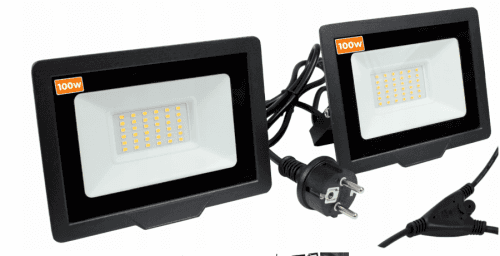 Berge LED reflektor 2x100W neutrální bílá + kabel
