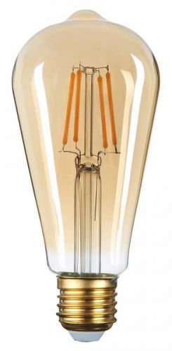 Optonica LED CANDLE ST64 GOLDEN GLASS 8W Teplá bílá