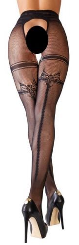 Cottelli - Double Effect Open Mesh Tights (Black)