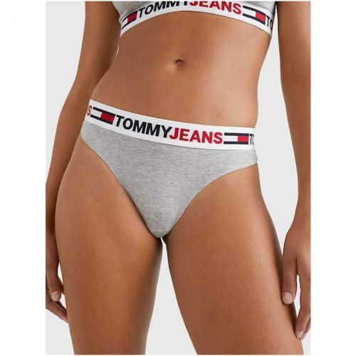 Světle šedá dámská žíhaná tanga Tommy Jeans - Dámské