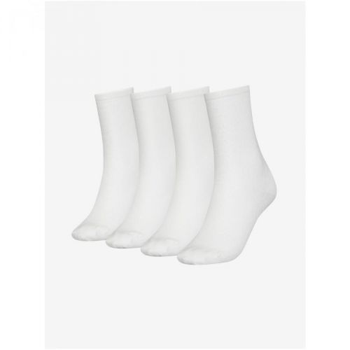 Sada čtyř párů bílých dámských ponožek Calvin Klein - Dámské
