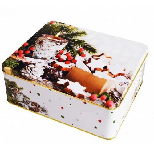 Dóza plechová Lesní vánoce 24 x 11 cm