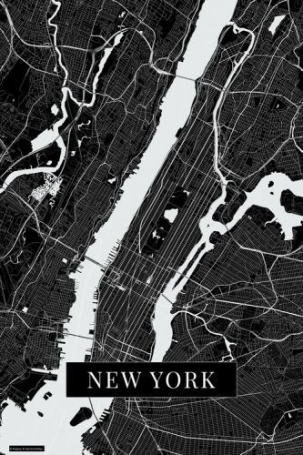 POSTERS Mapa New York black, (26.7 x 40 cm)