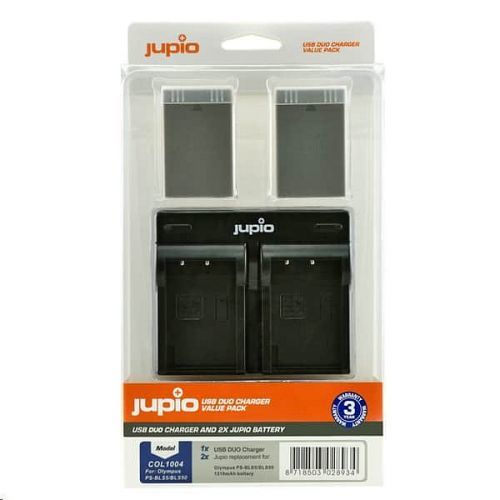 Set Jupio 2x baterie PS-BLS5 / PS-BLS50 - 1210 mAh a duální nabíječka pro Olympus