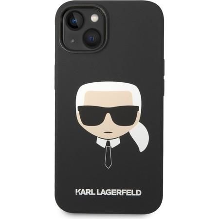 Karl Lagerfeld MagSafe kryt Liquid Silicone Karl Head iPhone 14 Plus černý