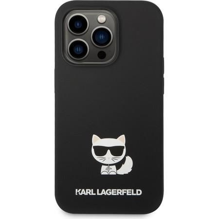 Karl Lagerfeld Liquid Silicone Choupette kryt iPhone 14 Pro černý