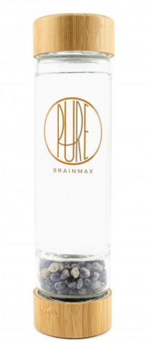 BrainMax Pure Skleněná láhev s ametystem, 500 ml