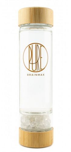 BrainMax Pure Skleněná láhev s kříštálem, 500 ml