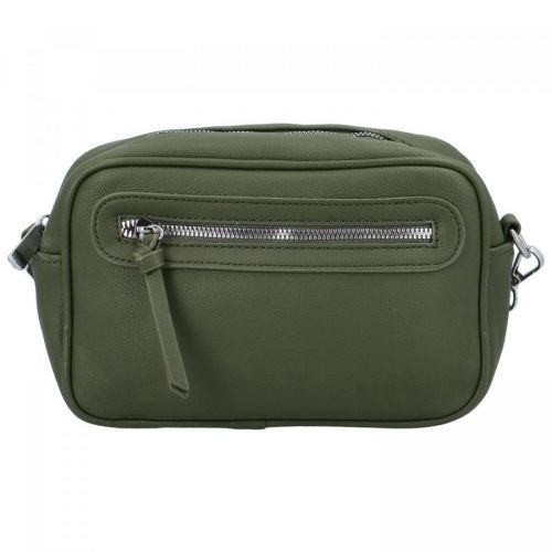 Trendová dámská koženková crossbody Hubag, tmavě zelená