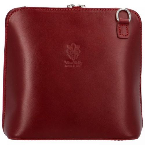 Stylová dámská pevná kožená crossbody Rowan, červená