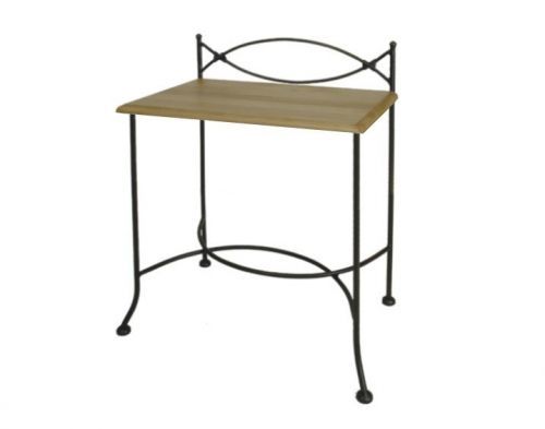 IRON-ART Noční stolek THOLEN - s dřevěnou deskou